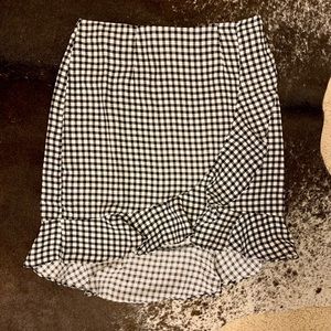 High waisted Gingham skirt